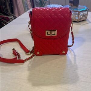 Quilted Red Crossbody Bag
